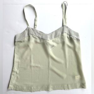 Anthropologie Feather Bone light mint green camisole silk top Medium